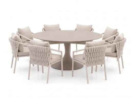 SUNS Sato/Nova ø170cm dining tuinset 9-delig