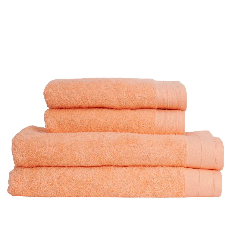 Set 4 Toallas 100% Algodón cardado - Basic LMQ coral