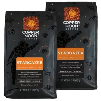 Copper Moon Stargazer Blend, Ground Coffee, 32 oz Bags, 2-pack