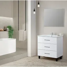 Mueble de baño Mariel blanco 70cm 3 cajones con lavabo