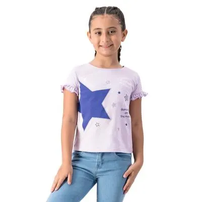 Playera Fantastic Niña Cuello Redondo Estampado De Estrellas
