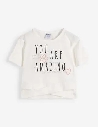 Maglia cropped - Intagli - Bianco sporco