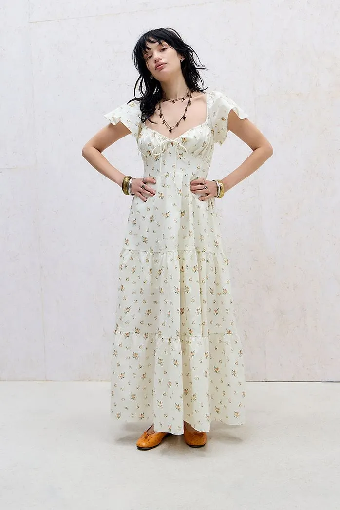 Kiss The Sky Abito Maxi Bella con Maniche a Farfalla