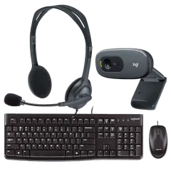 COMBO LOGITECH WEBCAM + HEADSET + TECLADO + MOUSE