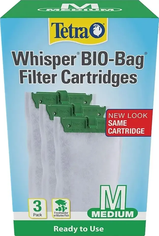 Tetra Whisper Bio-Bag Medium Filter Cartridges for Aquariums, 3 Count | Ready to Use, Fits Tetra Whisper Fish Tank Filters 5-10 Gal, PF-10, IQ 10, Replace Monthly