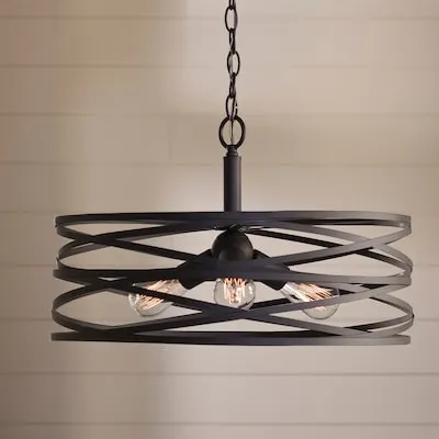 Winship 3 -Light Bronze Modern/contemporary Metal Drum Medium Hanging Pendant Light