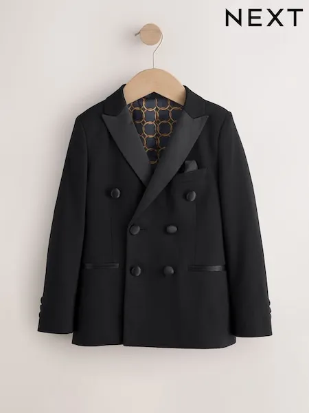 Black Tailored Fit Tuxedo Suit Jacket (3-16yrs)