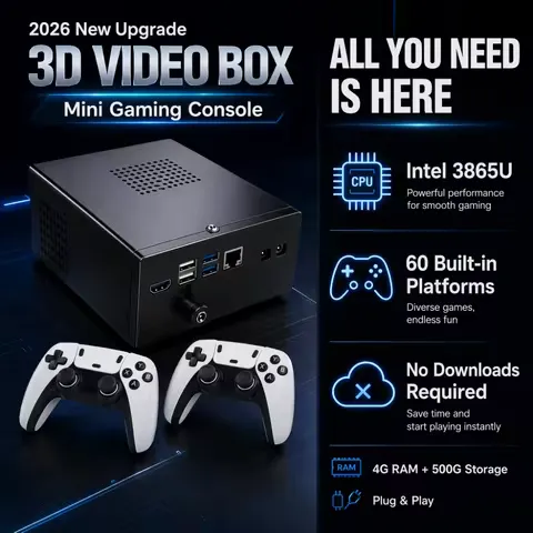 60+Emulators Retro Video Game Console R3 PRO Dual System 500GB 3865U 70000+Games For Wii PS2 PSP Saturn GameCube N64 Wireless handle