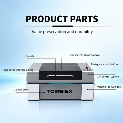 TOIREISX 6040 50W Laser Engraver CO2 Cutting Machine Acrylic Wood Engraver Laser Engraving Machine CNC Wood Cutting DSP