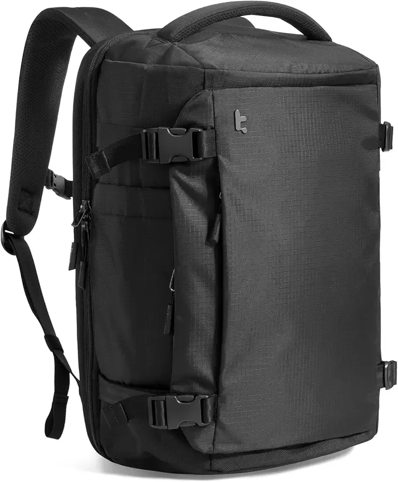 tomtoc Travel Backpack 28L, TSA Friendly Flight Approved Carry-on Luggage, Personal Item Travel Bag, Water-resistant Lightweight Business Rucksack, Durable Bag Fits 16 Inch Laptop