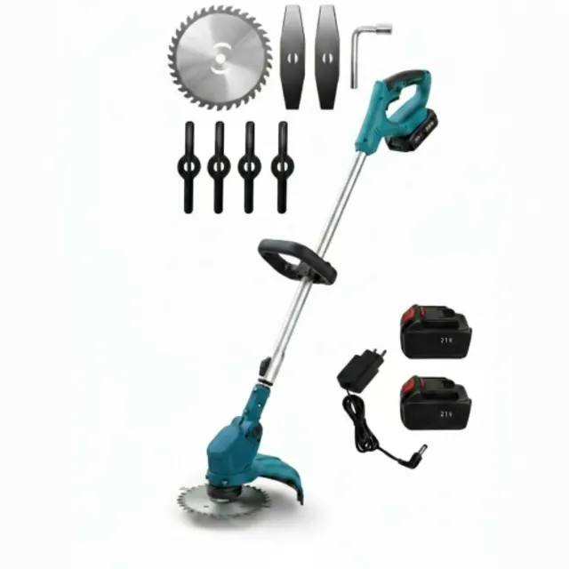 MAKA Decespugliatore a Batteria 24V Professionale, Tagliabordi Elettrico 800W, Tagliaerba Telescopico per Giardino e Prato Lame in Acciaio