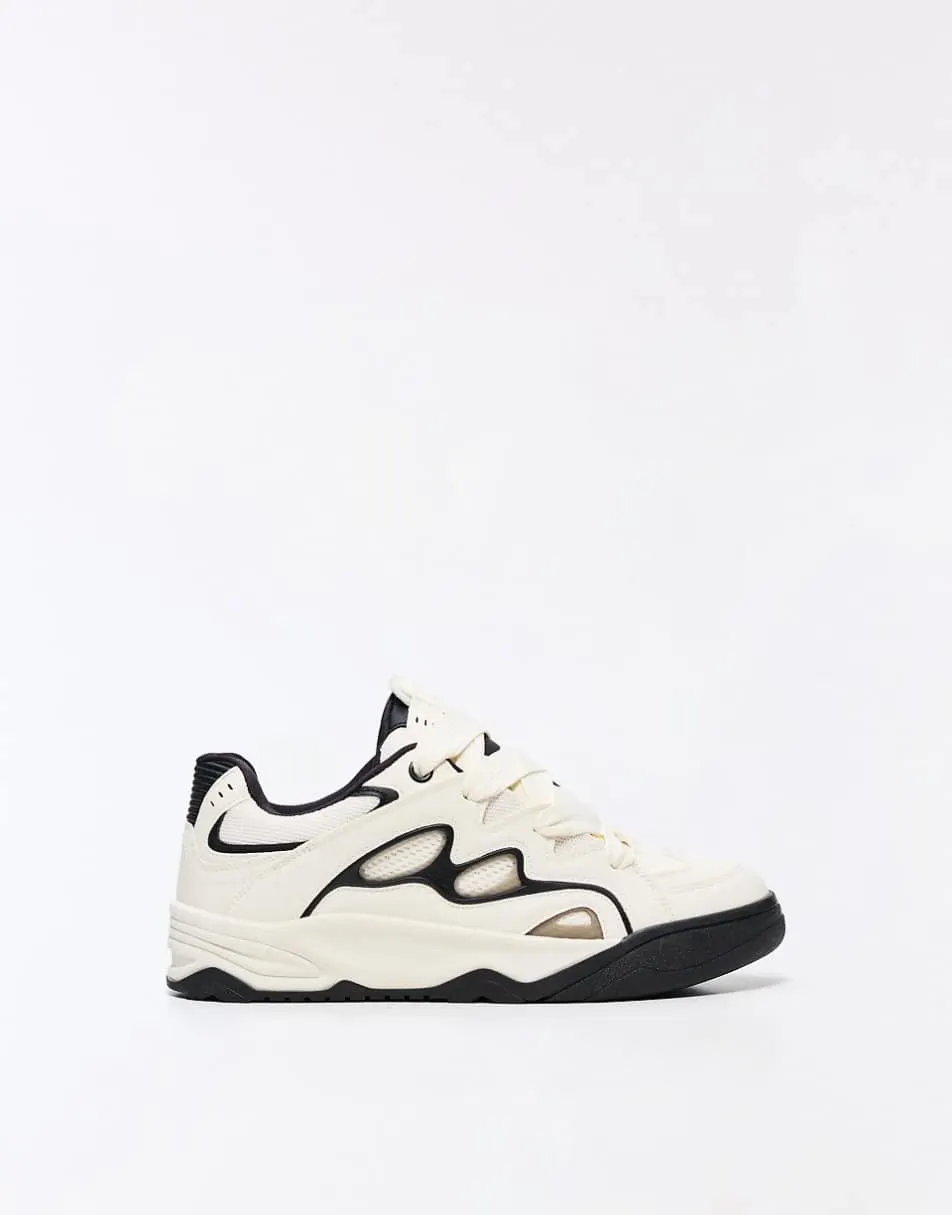 Bershka Chunky skate shoes in white