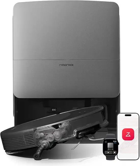 Saros 20 Robot Vacuum and Mop, 36,000 Pa, 3.46 in Double-Layer Threshold, 3.14’’ Ultra Slim, Zero-Tangle, 212°F Hot Water Wash, AI Powered Smart Cleaning for Carpet, 300+ Obstacle Avoidance
