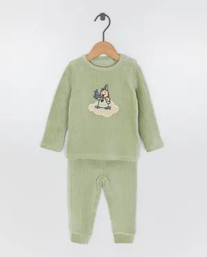 Fluwelen pyjama met reliëfprint Bumba