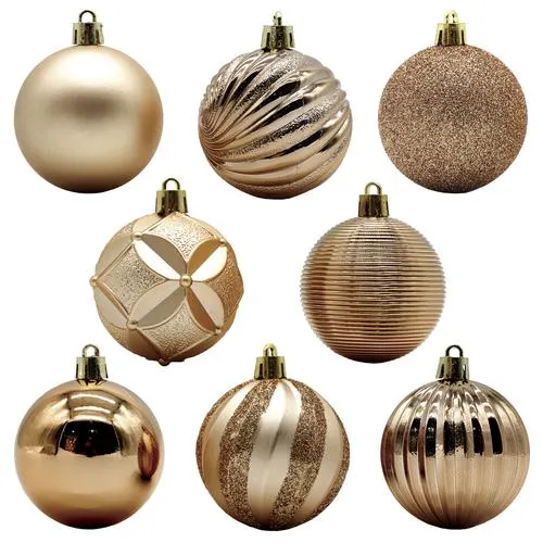 Enchanted Forest® 60mm Copper Textured Shatterproof Ornaments - 50 Pack