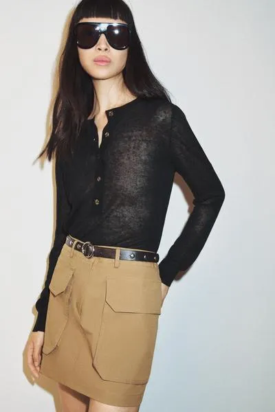 BELTED CARGO MINI SKIRT