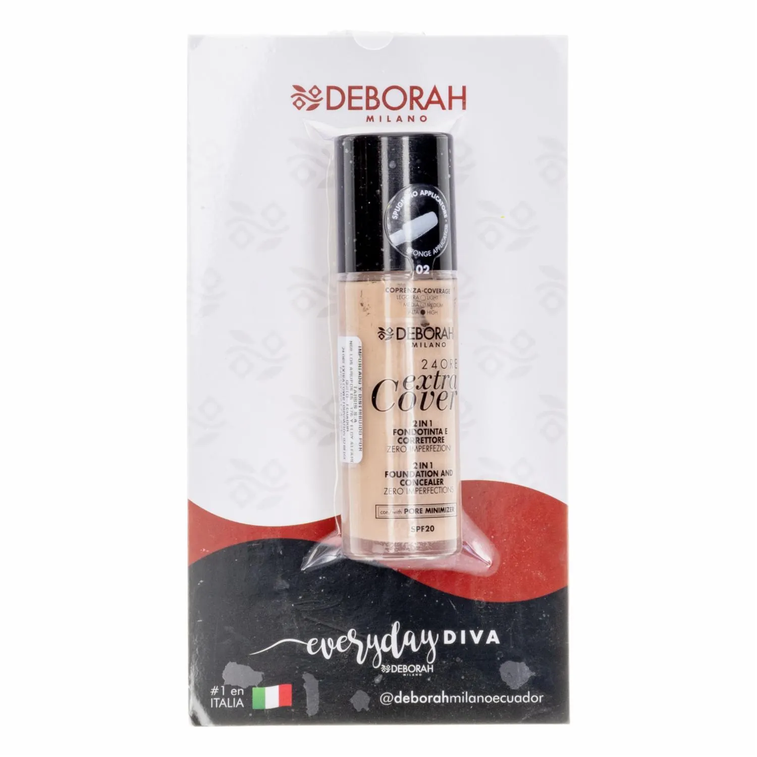 Base De Maquillaje 24 Ore Extra Cover Found Beige DEBORAH MILANO 30 Ml