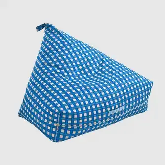 Twill & Co Maritime Check Print Slouch Bean Bag Blue 200L