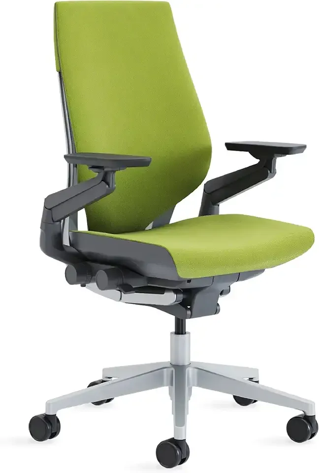 Steelcase Gesture Office Chair - Ergonomic Work Chair with Wheels for Carpet - Comfortable - Intuitive-to-Adjust for Desk - 360-Degree Arms - Wasabi Green Fabric
