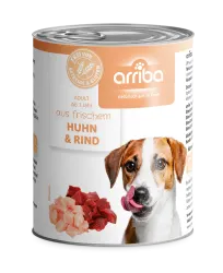arriba mit Huhn, Rind für Hunde 6 x 800 g