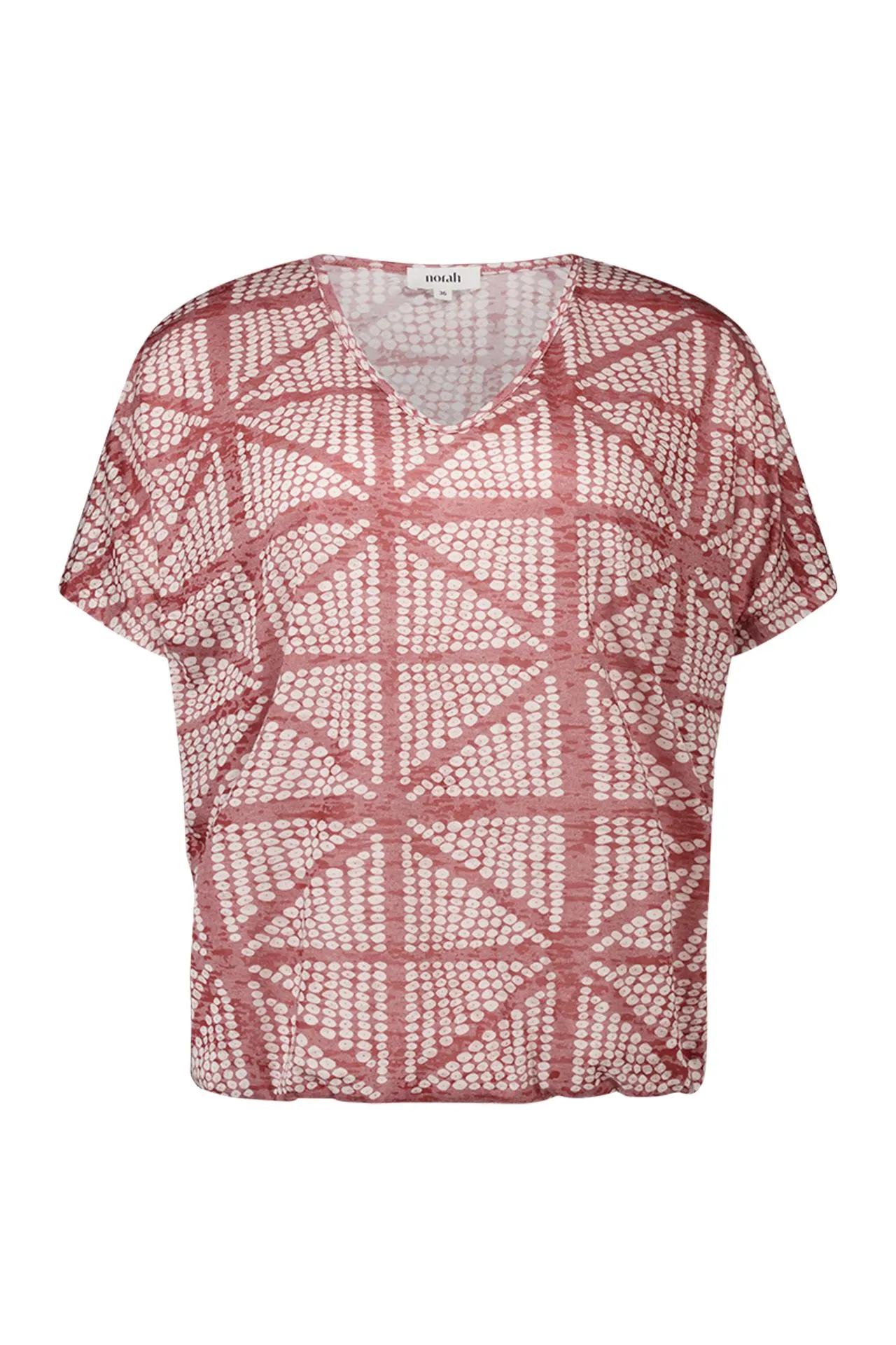 Donkerroze shirt met grafische print