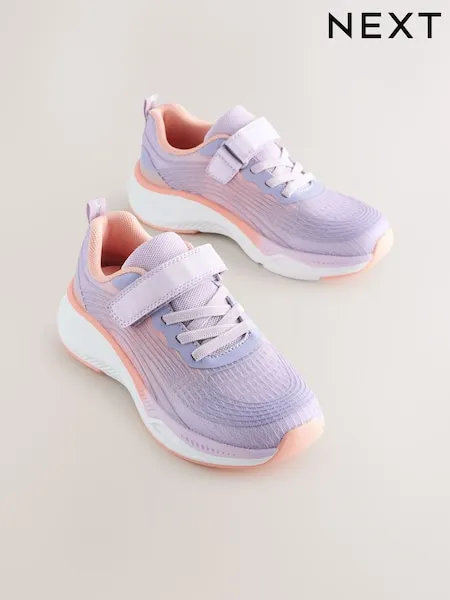 White Elastic Lace-Up Trainers