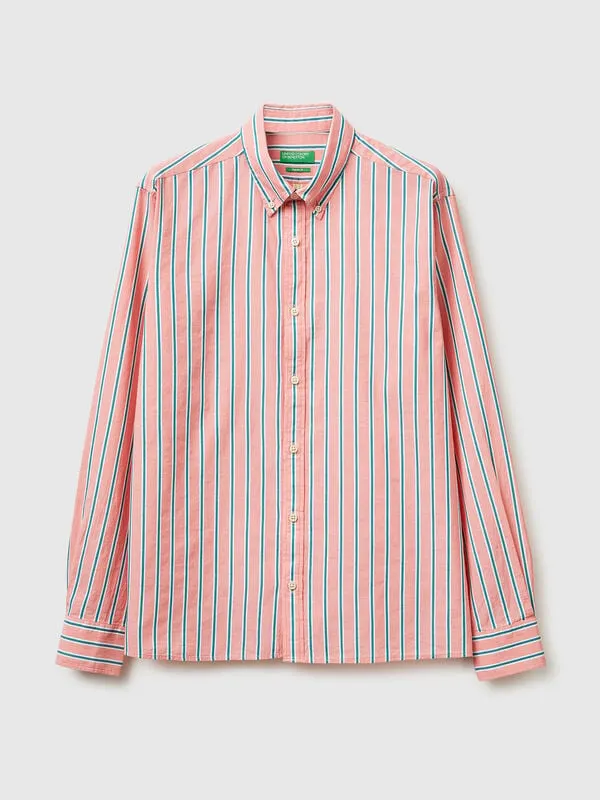 Striped button-down shirt