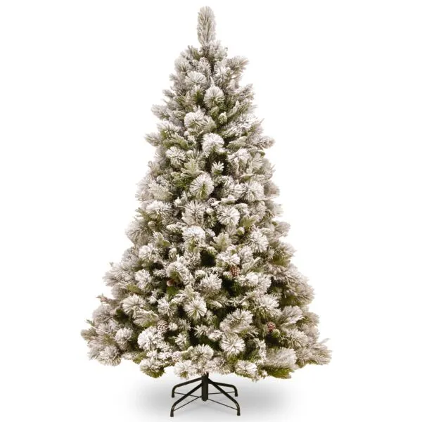 National Tree Company 31HPESB65 Snowy Bedford Cedar Leaves Cones - 198 cm