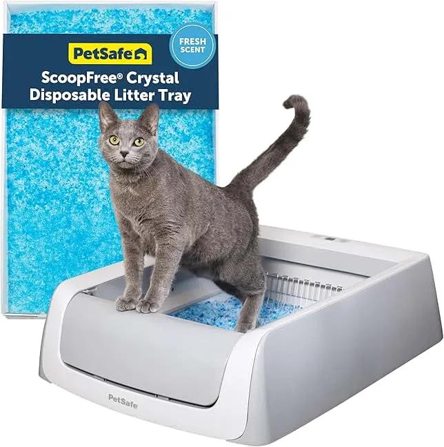 PetSafe ScoopFree Crystal Pro Legacy Self-Cleaning Automatic Litter Box - Uncovered Motion-Sensing Cat Box with Integrated Health Counter - Includes 1 D…