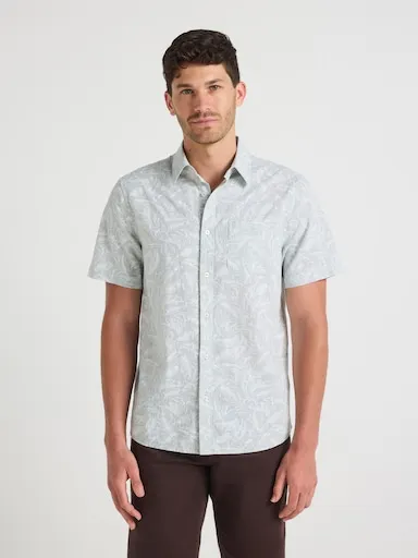 Just Jeans Linen Blend Print Shirt