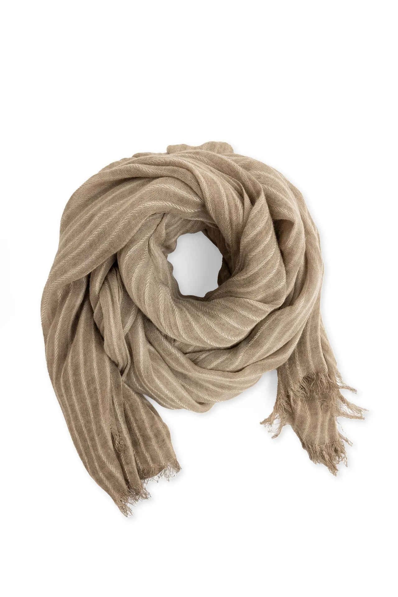 Taupe gestreepte sjaal