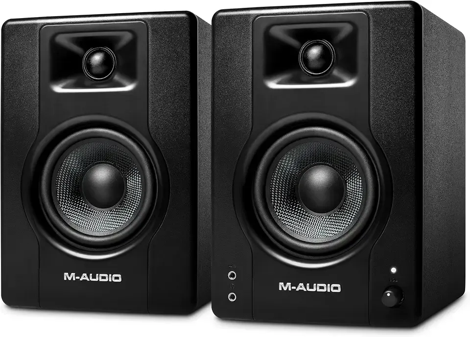 M-AUDIO BX4 Pair 4.5" Wired Studio Monitors and PC Speakers for Recording and Multimedia with Music Production Software