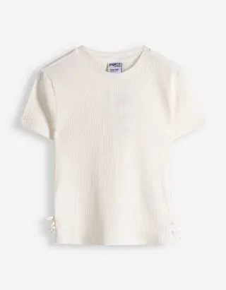 T-shirt - Fiocco applicato - bianco