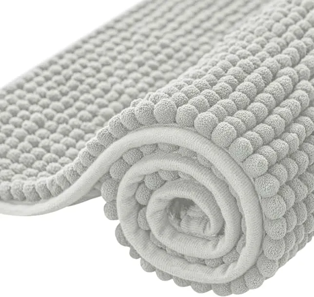 SUBRTEX Bathroom Rugs Chenille Bath Rug Soft Short Plush Bath Mat Soft Shower Mat Water Absorbent Shower Mat Quick Dry Machine Wa…