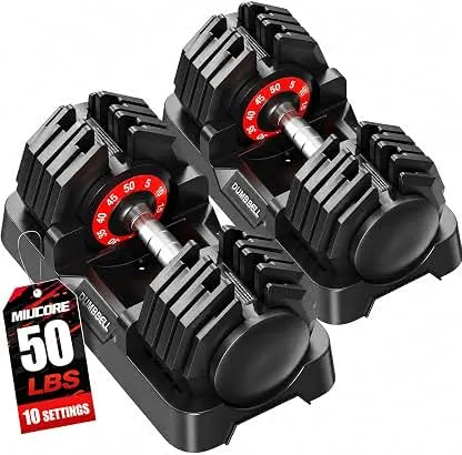 26.5/50/85LB Adjustable Dumbbell Set of 2 with Non-Slip Handle for Home Gym | All in One Free Weights Dumbbells Set, 1 Sec Quick Adjust Weight Set for Home Workouts 26.5/50/85LB Adjustable Dumbbell Set of 2 with Non-S…