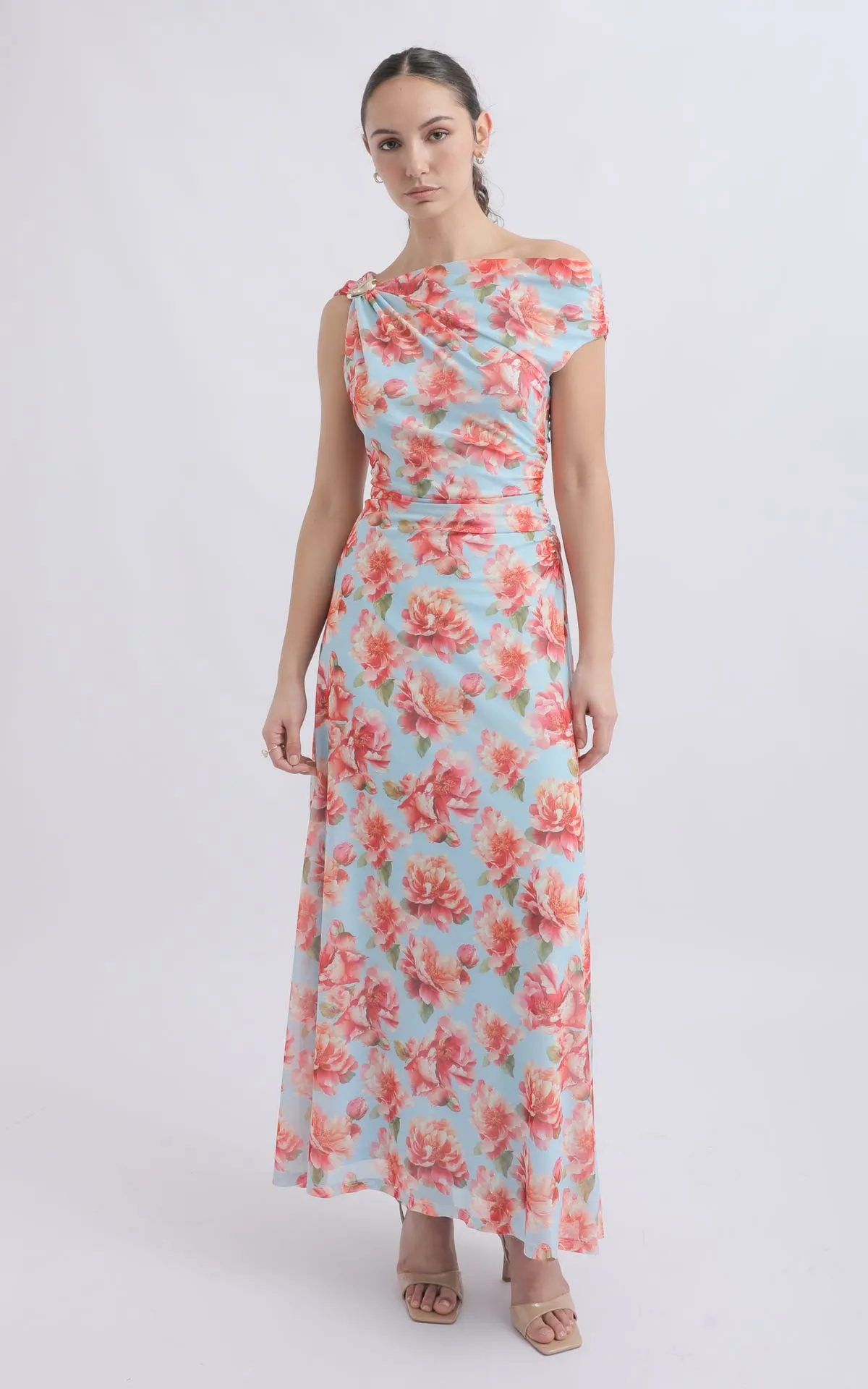 PTD Mesh Cold Shoulder Gown