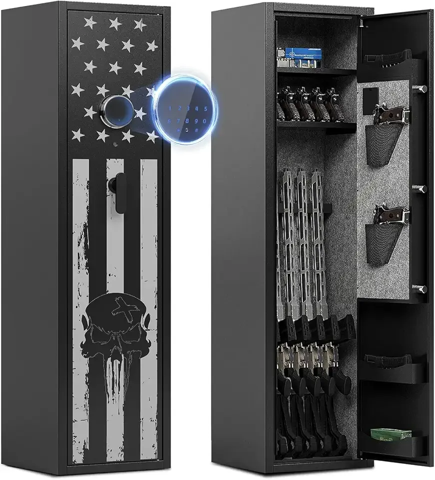 KAER 6 Gun Safe for Rifles and Pistols,Gun Cabinets, Gun Safes for Home Rifles and Shotguns,Electronic Rifle Safe with Removable Shelf and Gun Rack (No Assembly Required)