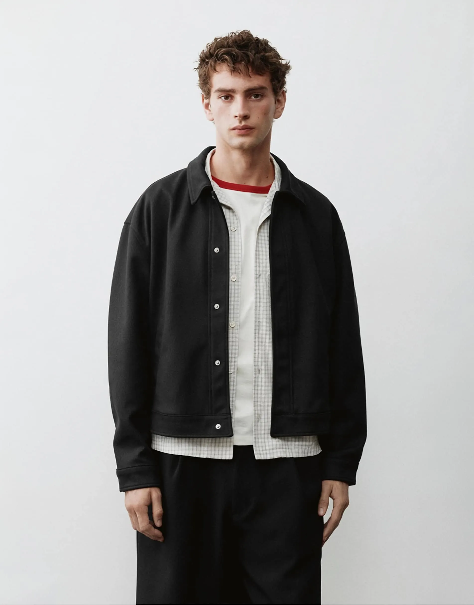 Pull&Bear Trucker jacket in black