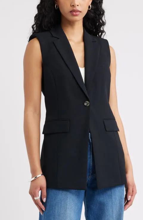 Curator Crepe Belt Detail Vest