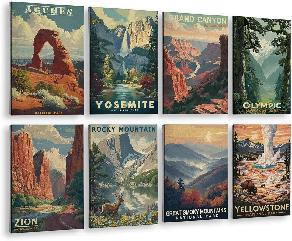 InSimSea Acoustic Art Wall Panels, Vintage Travel Wall Art, 48x32in