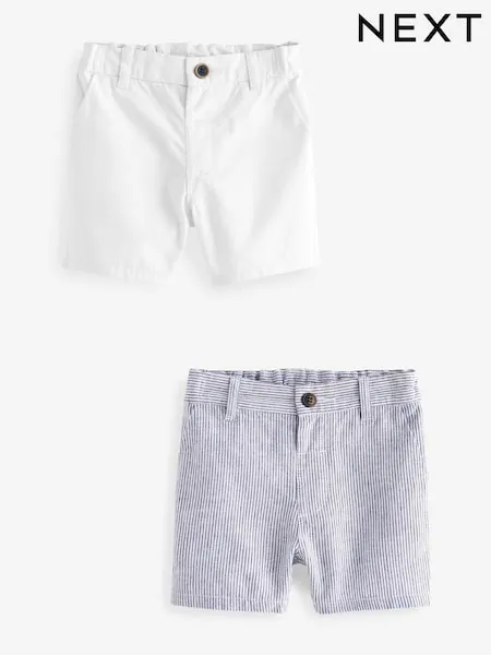 Navy/Stone/Ticking Stripe Chinos Shorts 3 Pack (3mths-7yrs)
