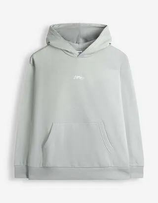 Felpa con cappuccio - Oversized Fit - Verde chiaro