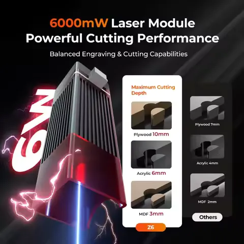 ELIDOR Z6 6W/12W Laser Engraver and Cutting Woodworking Engraver CNC Working Area 300x300mm Blue Laser Diode Beginner Machine