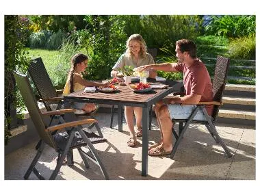 Mesa de jardín de aluminio »Valencia«, 143-194,5 x 90 x 74 cm.