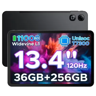 DOOGEE U13 Pro – Tablet, Android 16, 13,4 Zoll, 36 (6+30) GB + 256 GB, 120 Hz, 11.000 mAh/18 W, Gemini AI, Widevine L1, 8 MP + 13 MP Kamera