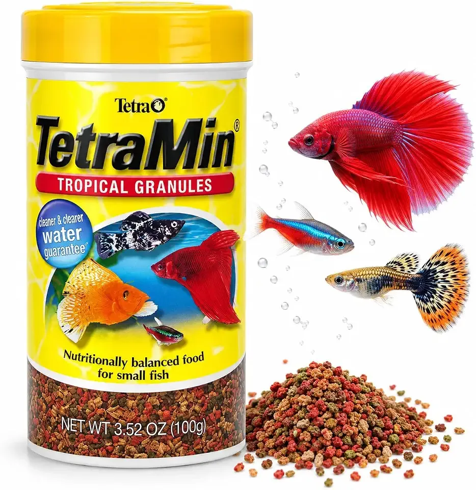 TetraMin Tropical Granules Fish Food for Mid-Feeding Fish, 3.52 oz