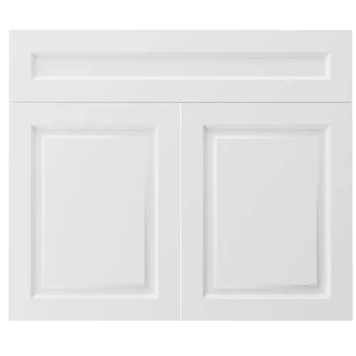 36 in. W x 30 H MDF Raised Panel Drawer Front and Door Kit for Kitchen Cabinet, White