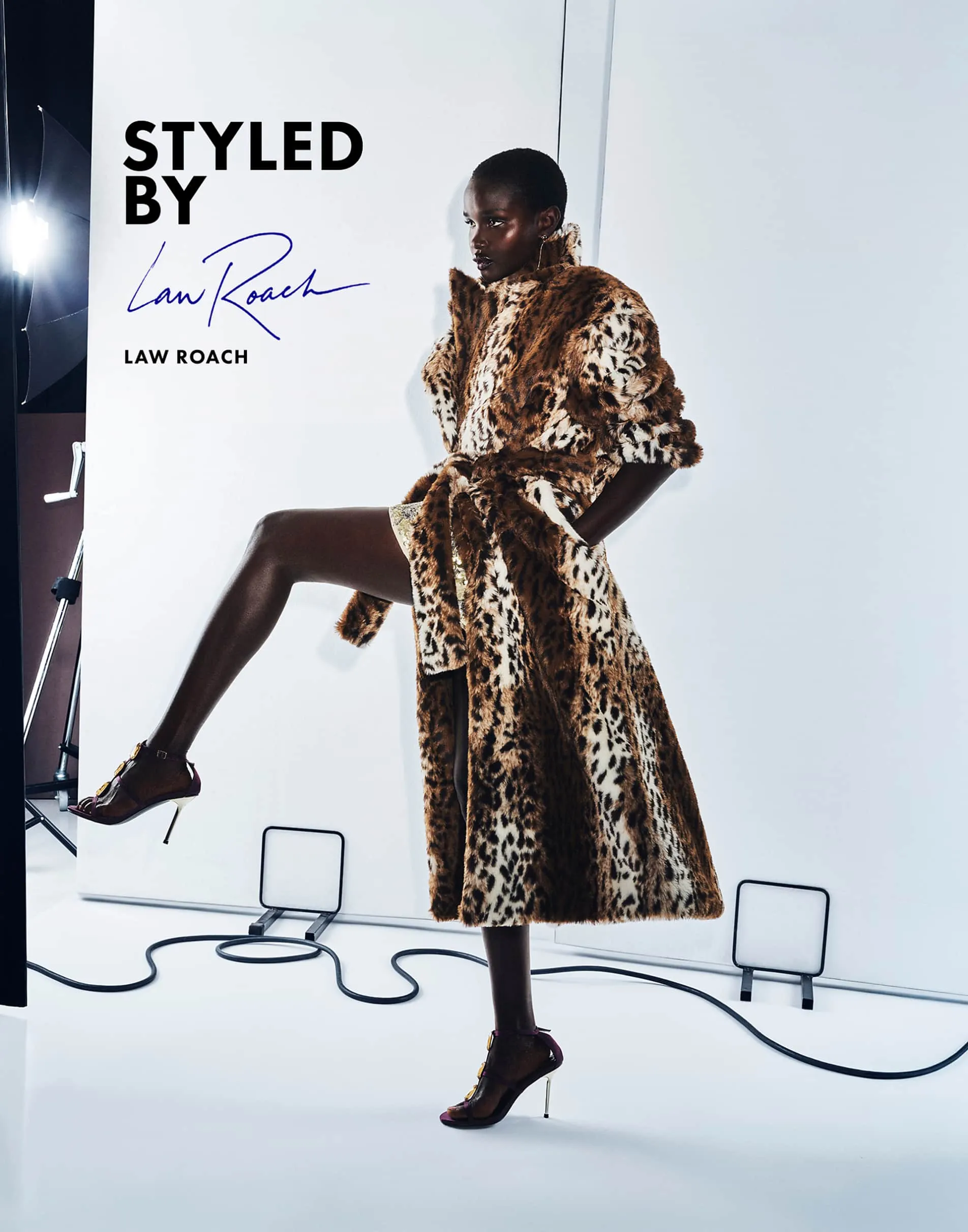 ASOS DESIGN longline belted faux fur coat in leopard