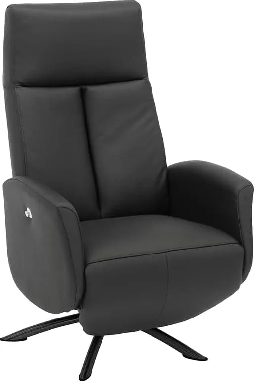 Jesper recliner manuell, Tubesokkel svart, hud soleda/pvc 441 svart