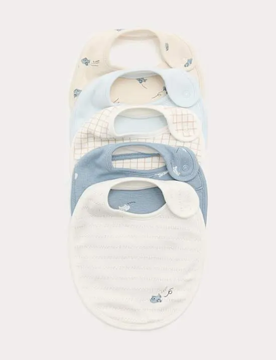 5er-Pack Lätzchen mit Flugzeugprint und hohem Baumwollanteil